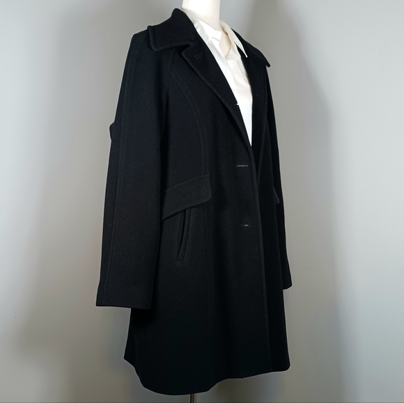 LONDON FOG Wool Peacoat Long Dark Academia Fully Lined Black Size XL - Picture 4 of 12